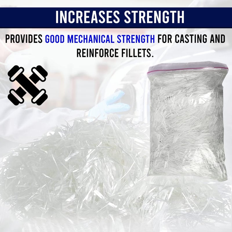 Simond 1/4" Chopped Glass Fiber Strands - 2 Pound - 100% E-Glass Fiber - High Quality Fiberglass Fiber for Filler Reinforcement - Compatible with Epoxy, Vinyl Ester, and Polyester Resin System - Image 3